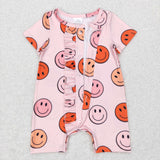 Smile Ruffles Pink Girls Summer Romper