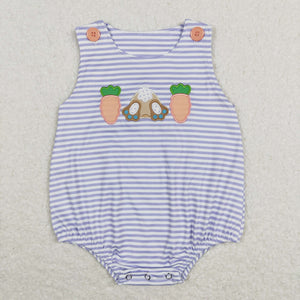 Bunny Carrot Stripe Boys Easter Romper