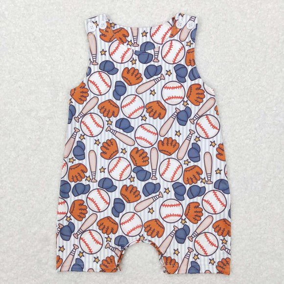 Baseball Stripe Boys Summer Romper