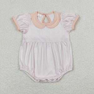 Pink Plaid Girls Summer Romper