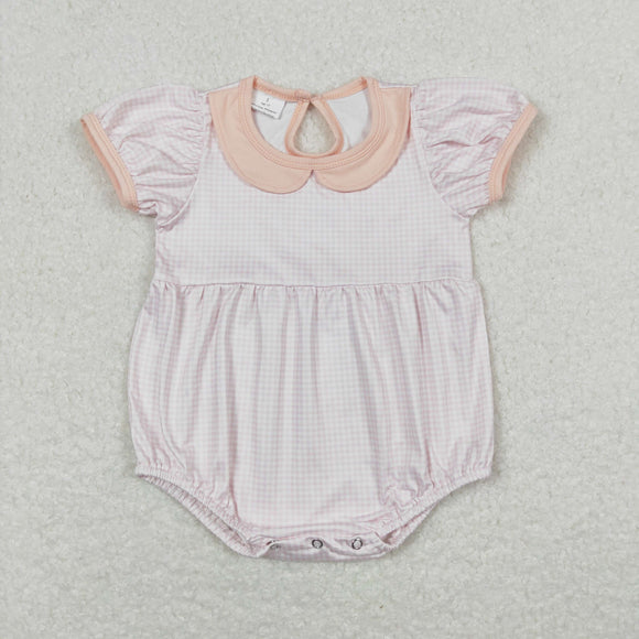 Pink Plaid Girls Summer Romper