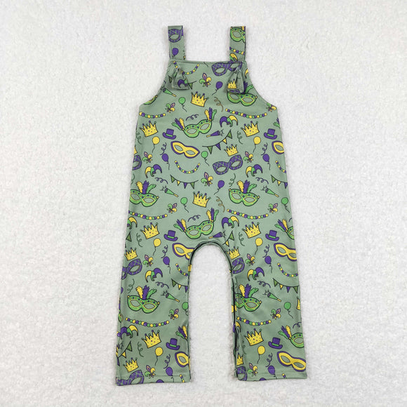 Mask Green Baby Mardi Gras Romper