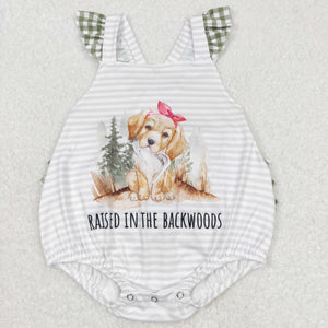 Raised in the backwoods Stripe Girls Summer Romper