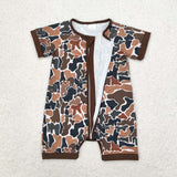 Brown Camo Boys Summer Romper