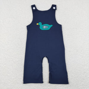 Plaid Duck Navy Boys Summer Romper