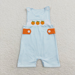 Orange Blue Stripe Boys Summer Romper