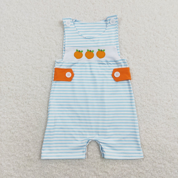 Orange Blue Stripe Boys Summer Romper