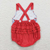 Crawfish Red Blue Girls Summer Romper