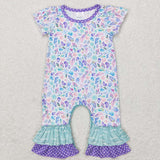 Conch Polka Dots Ruffles Girls Summer Romper