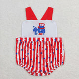 Hat Stars Red Stripe Boys 4th of July Romper