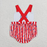 Hat Stars Red Stripe Boys 4th of July Romper