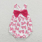 Cartoon Dolls Hot Pink Bow Girls Summer Romper