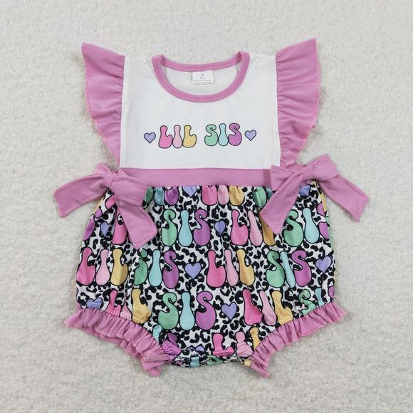 Lil Sis Purple Ruffles Girls Summer Romper