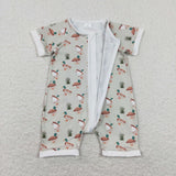 Duck Beige Green Boys Summer Romper