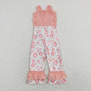 Floral Pink Girls Jumpsuit