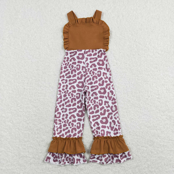 Leopard Print Brown Girls Jumpsuit