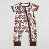 Cactus Hat Disco Stars Brown Boys Summer Romper