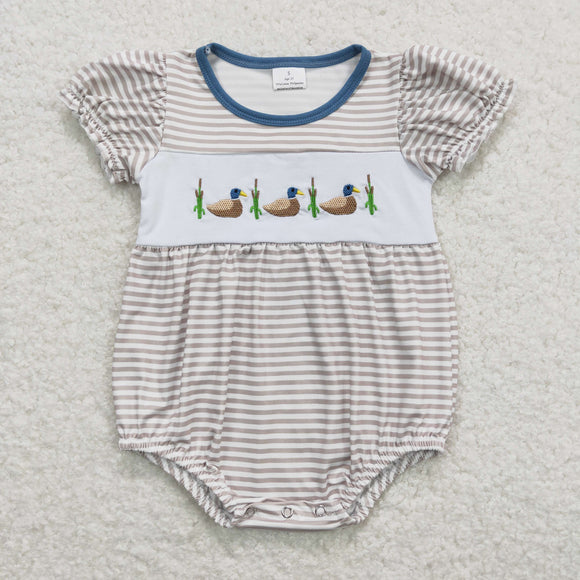 Duck Stripe Girls Summer Romper