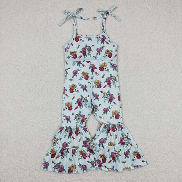 Floral Blue Girls Jumpsuit