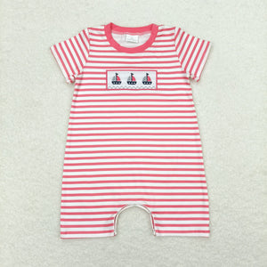 Sailboat Stripe Boys Summer Romper