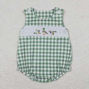 Duck Green Plaid Boys Summer Romper