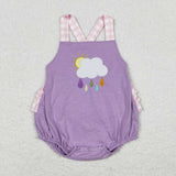 Rainy Pink Plaid Purple Girls Summer Romper