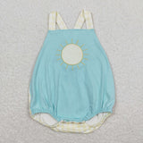 Sunny Yellow Plaid Blue Boys Summer Romper