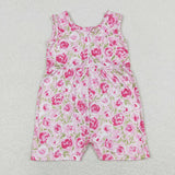 Floral Pink Girls Jumpsuit