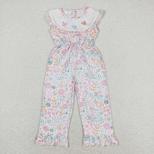 Cartoon Floral Girls Jumpsuit