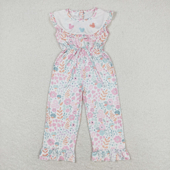 Cartoon Floral Girls Jumpsuit