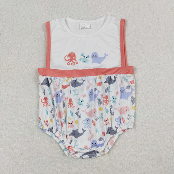Octopus Crab Sea Lion Boys Summer Romper
