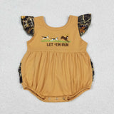 Let em run Dog Deer Girls Summer Romper