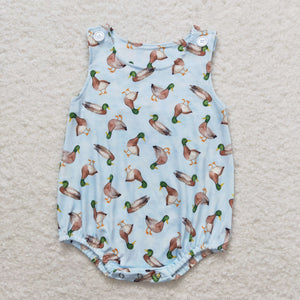 Duck Light Blue Boys Summer Romper