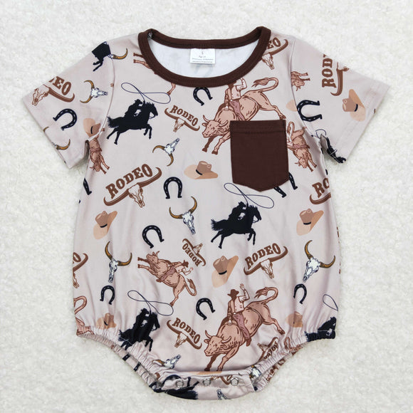 Rodeo Brown Pocket Boys Summer Romper