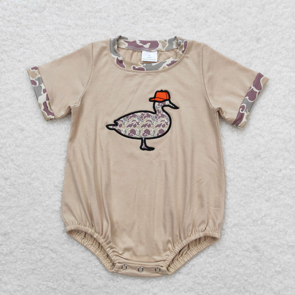 Orange Hat Camo Duck Boys Summer Romper