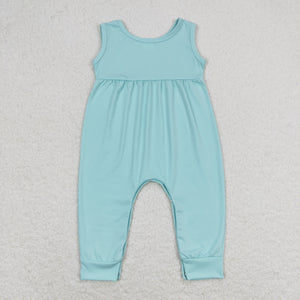 Solid Bluish Girls Summer Romper