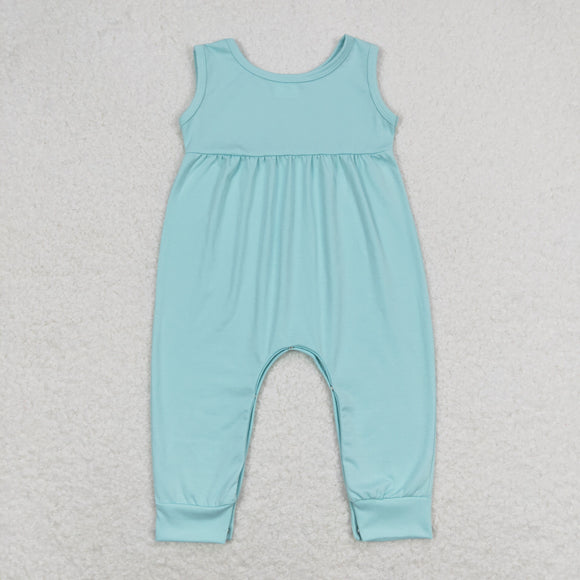 Solid Bluish Girls Summer Romper