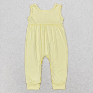 Solid Yellow Girls Summer Romper