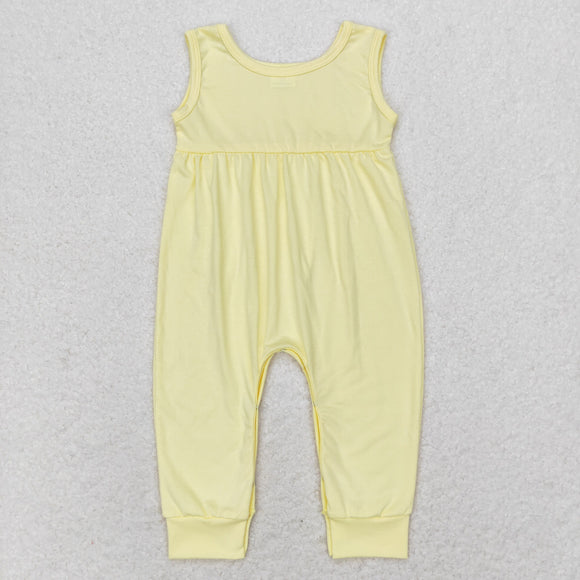 Solid Yellow Girls Summer Romper