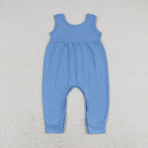 Solid Blue Girls Summer Romper