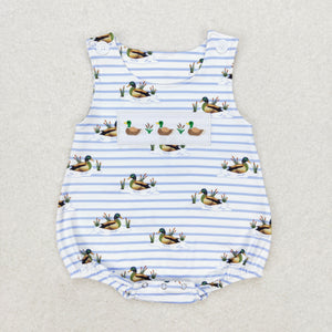 Duck Stripe Boys Summer Romper