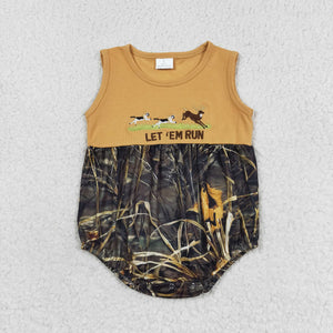 Let em run Dog Deer Boys Summer Romper