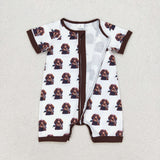 Duck Dog Brown White Boys Summer Romper