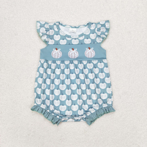 Pumpkin Blue Girls Summer Romper