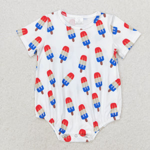 Popsicle White Boys 4th of July Romper