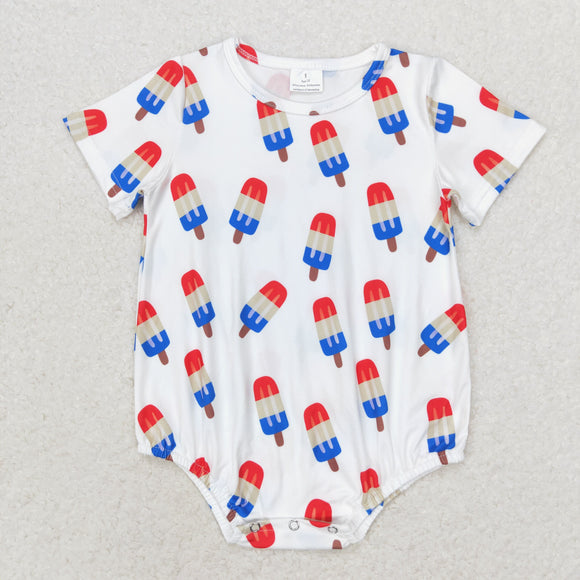 Popsicle White Boys 4th of July Romper