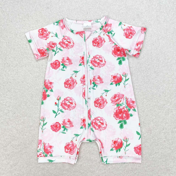 Floral Pink Girls Summer Romper