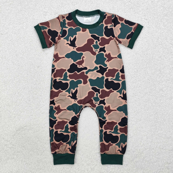 Duck Camo Dark Green Boys Summer Romper