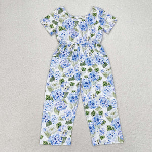 Hydrangea Floral Girls Jumpsuit