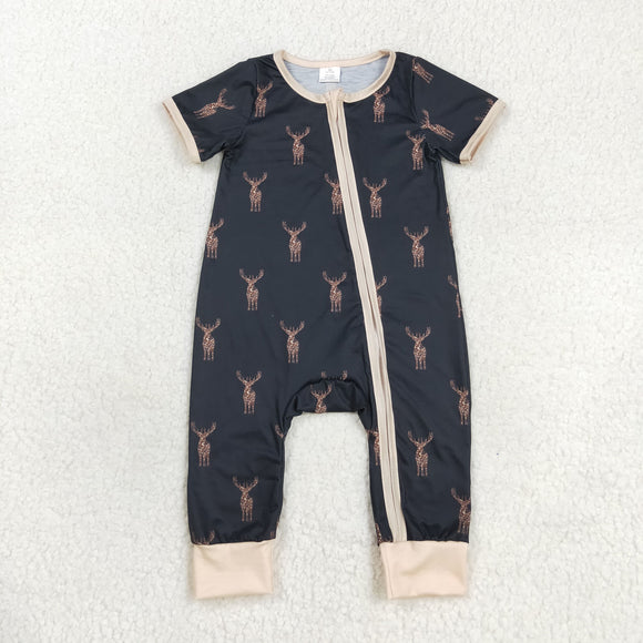 Bamboo Camo Deer Boys Summer Romper